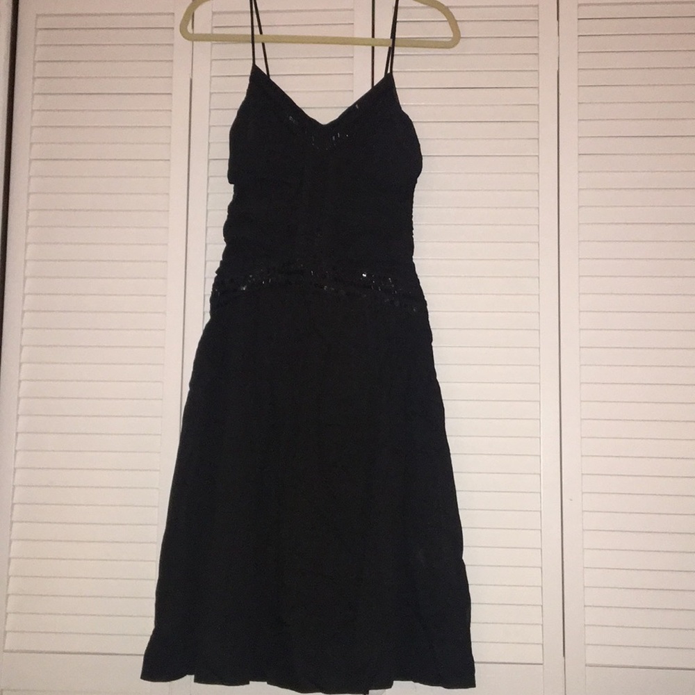 Theory Woman’s Black Strapped Cocktail Dress